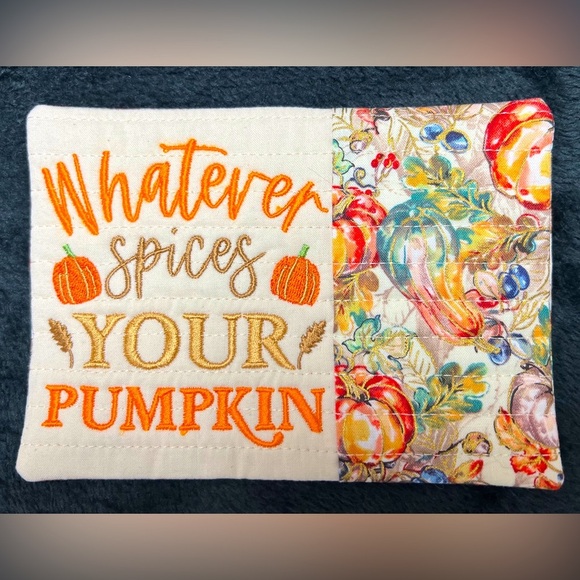 Hand Crafted Mug Rug Coaster Embroidered Cotton Fabric Padded Absorbs Liquid - Picture 1 of 5